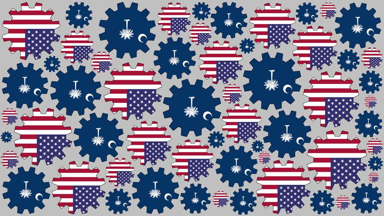 미국과 사우스 캐롤라이나 발 기어 스피닝 배경