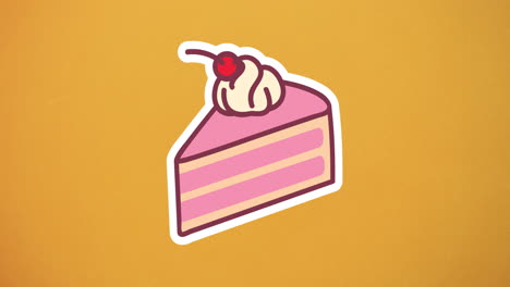 animation of moving cake over orange background