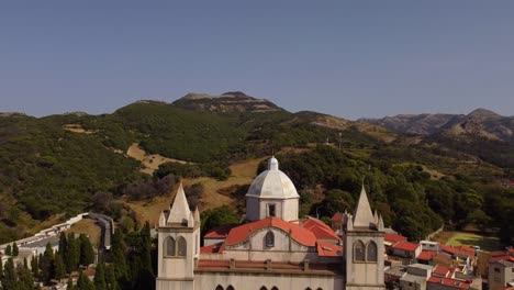 aerial view of santa maria della neve in cuglieri, sardinia, day