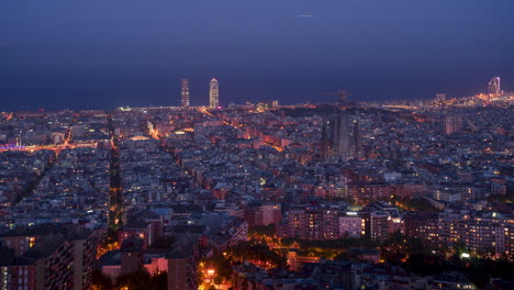 timelapse of barcelona seen from the turó de la rovira or bunkers del carmel