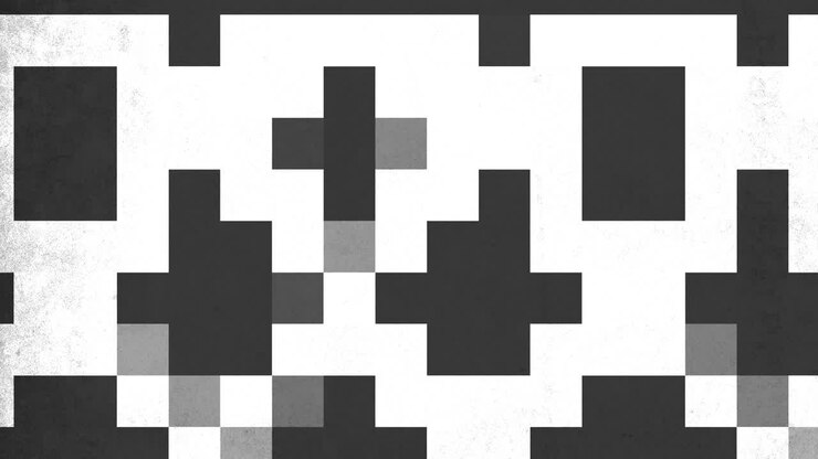 modello pixelato monocromatico sovrapposto in formazione di griglia
