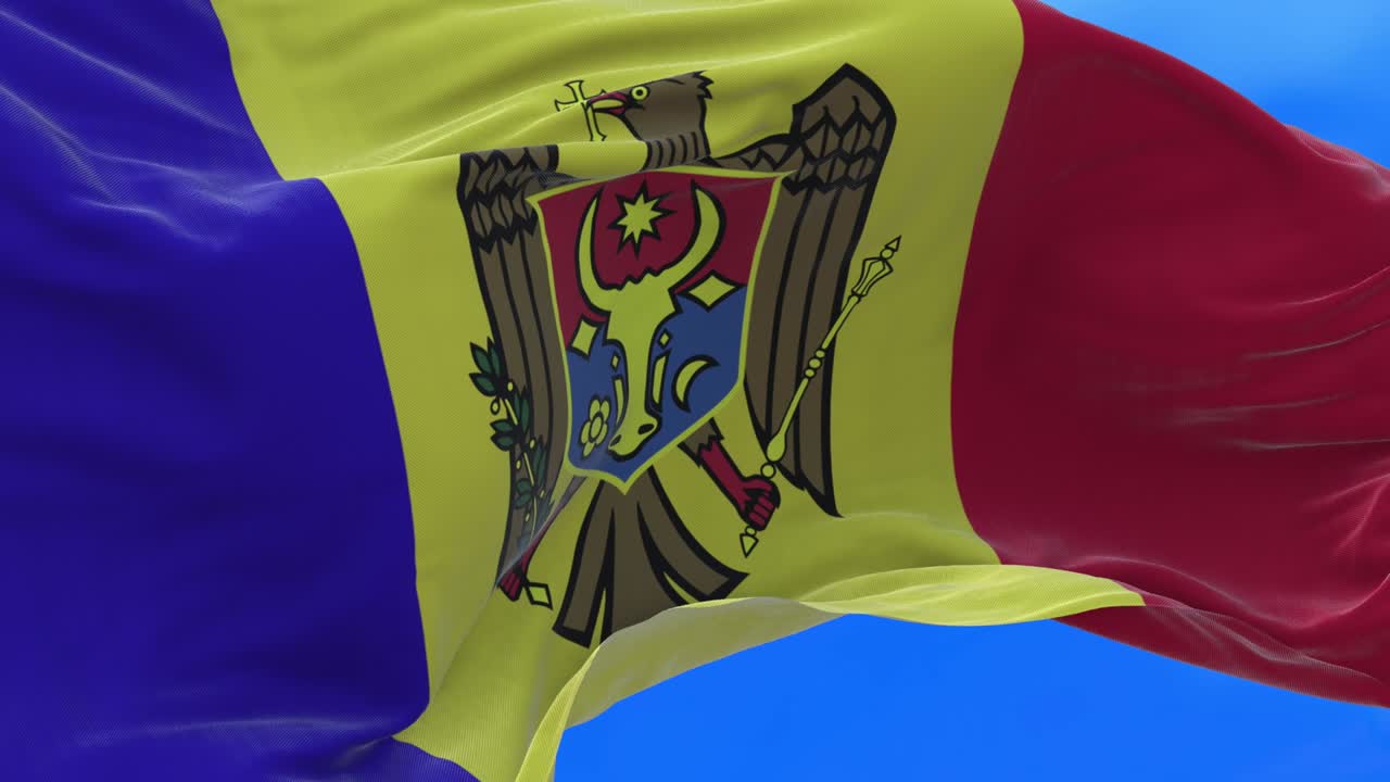 un bucle sin costuras de la bandera de moldavia.