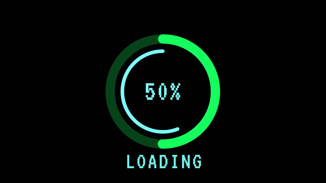 Digital Loading Bar Animation with Percentage Counter