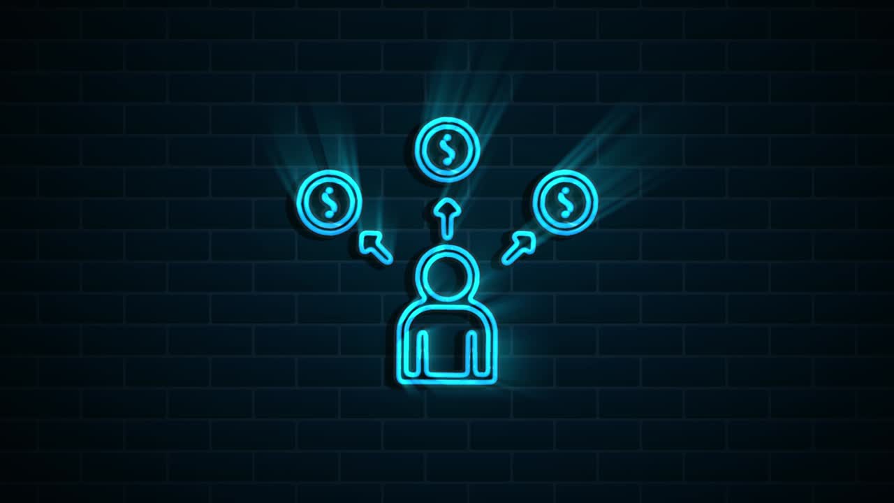 diseño de iconos de neón de redes sociales aislados en fondo oscuro. iconos web de esquema. gráficos en movimiento.