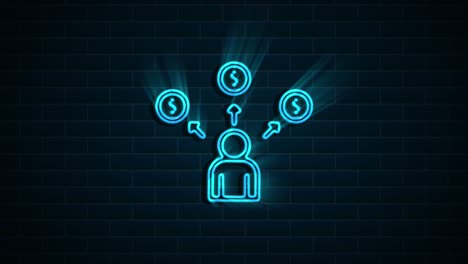 diseño de iconos de neón de redes sociales aislados en fondo oscuro. iconos web de esquema. gráficos en movimiento.