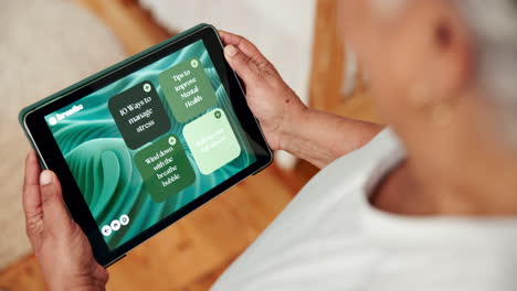 digital wellness app on tablet