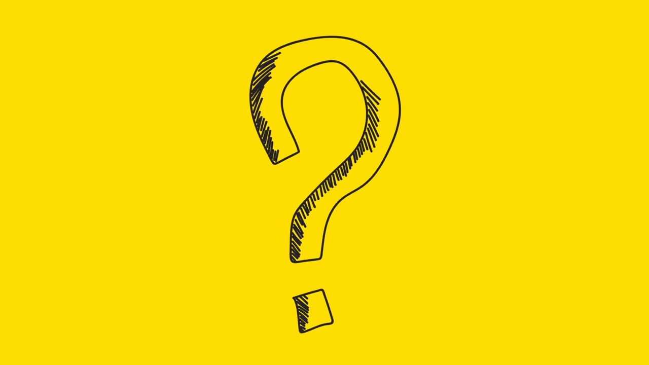 Animation of question mark on yellow background