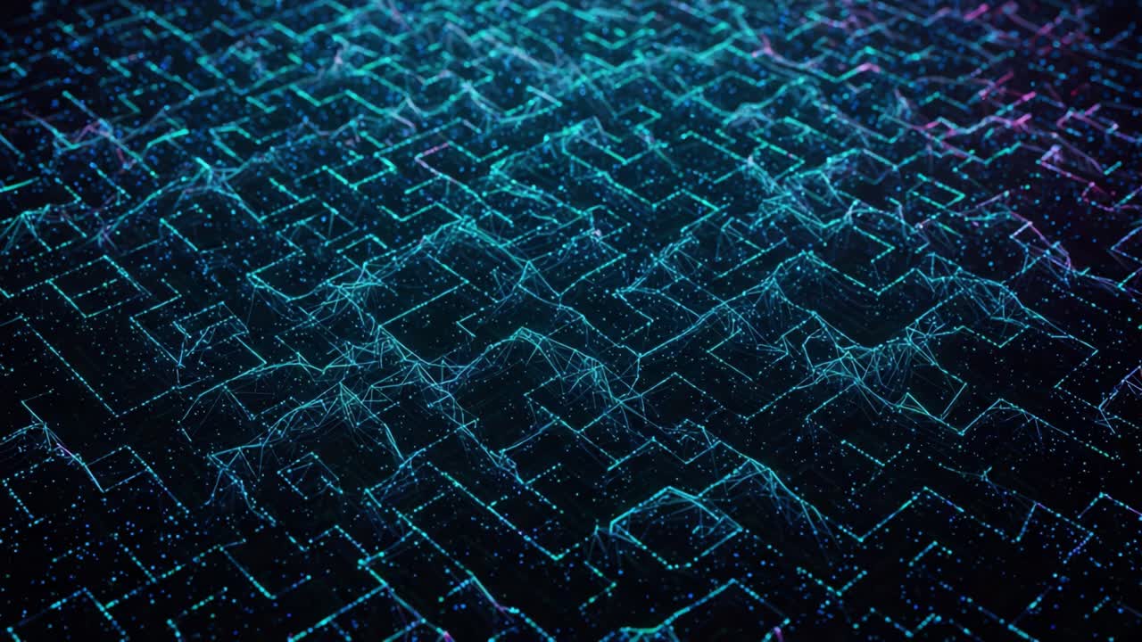 A Stunning Dive into the World of Abstract 3D Digital Patterns: Intricate Lines and Geometric Designs Create a Visual Symphony of Technology and Artistry