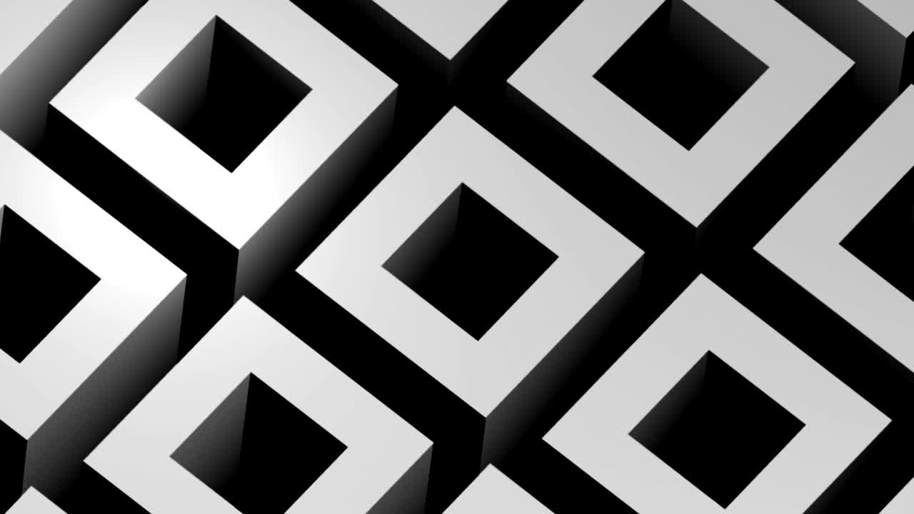 bloques en blanco y negro de fondo vídeo 4k animación de bucle sin fisuras.