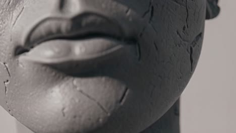 close-up portrait of a sculpted face