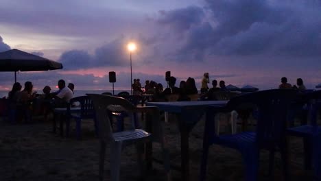 visitor activities at double six beach in the late afternoon, bali, november 25, 2020