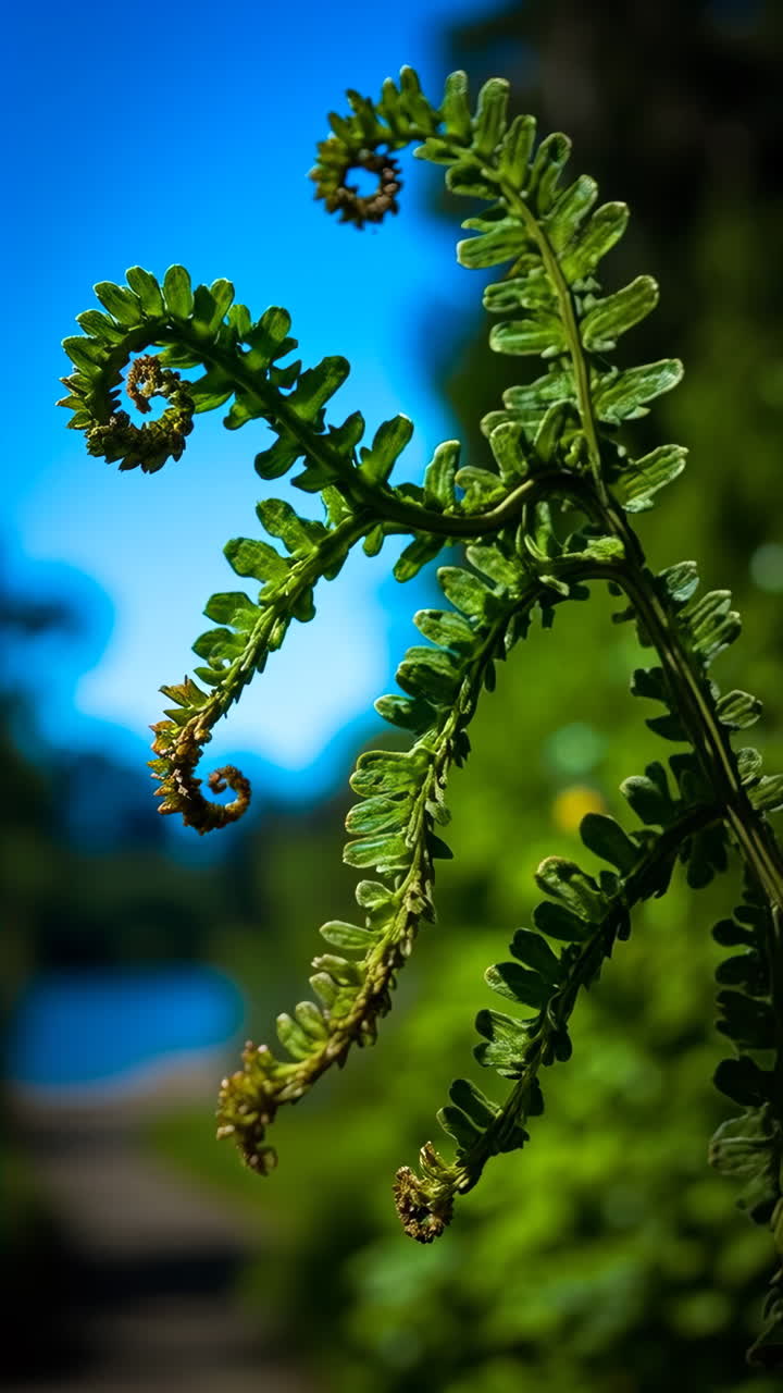 Unfurling Fern Frond in Nature