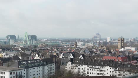 panning shot of the city panorama of cologne, germany