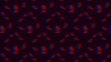 Lines-pattern-with-motion-rainbow-neon-light-in-rows-on-black-gradient