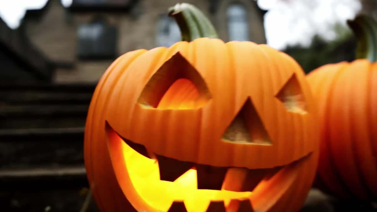 calabazas y hojas de otoño