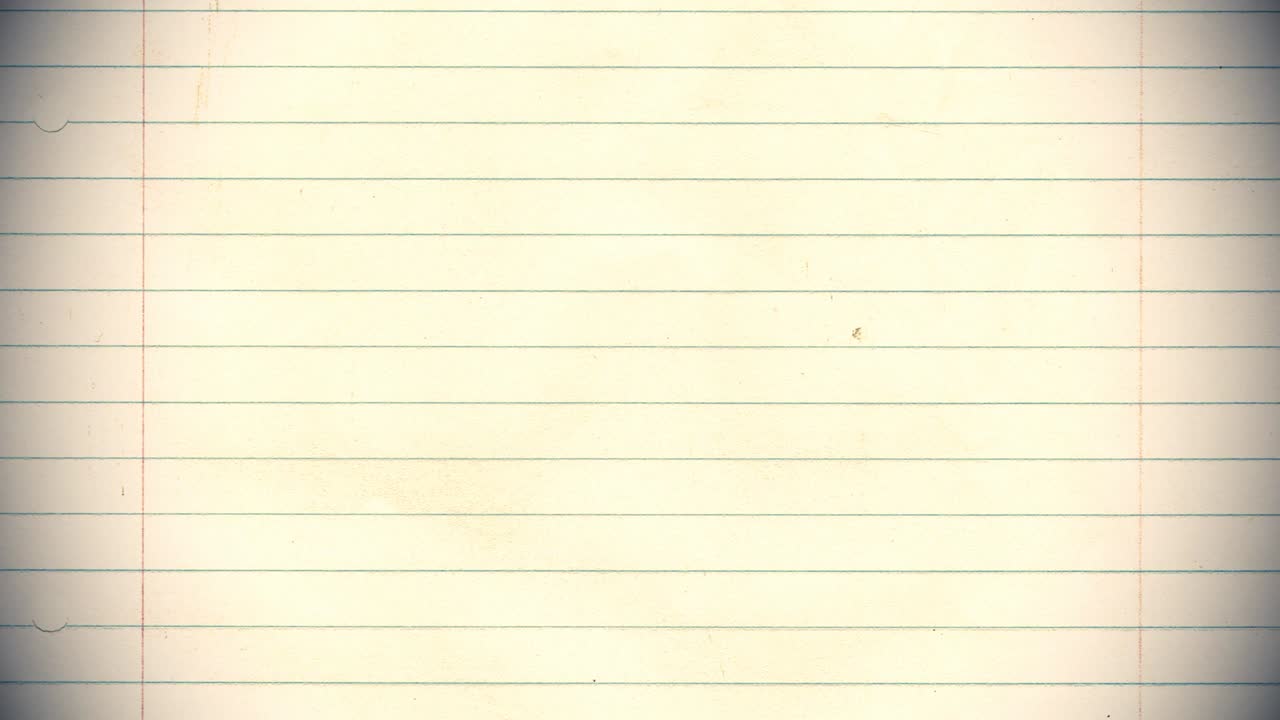 Paper background stop motion animation crumpled lined school pad notes loop 4k