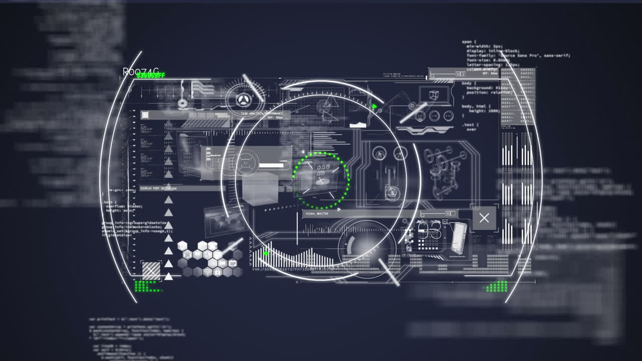 디지털 화면에서 스캔 및 데이터 처리 스 ⁇ 의 애니메이션