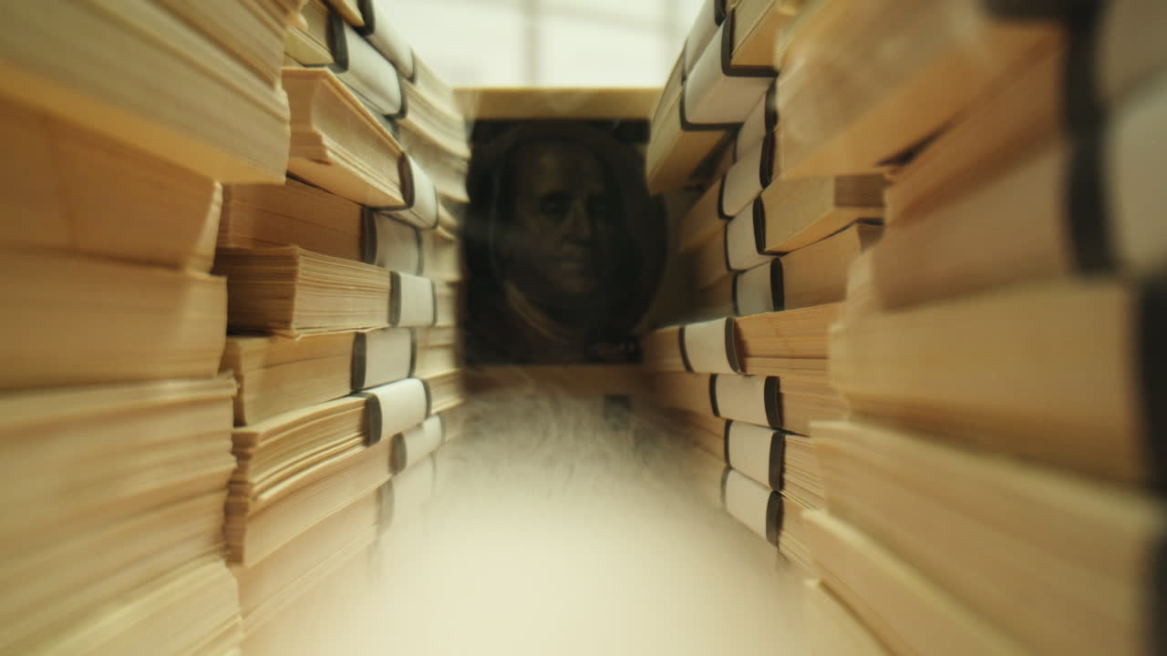 Specialised police officer Counting dollar banknotes in crime lab, conceptual image. High quality 4k footage
