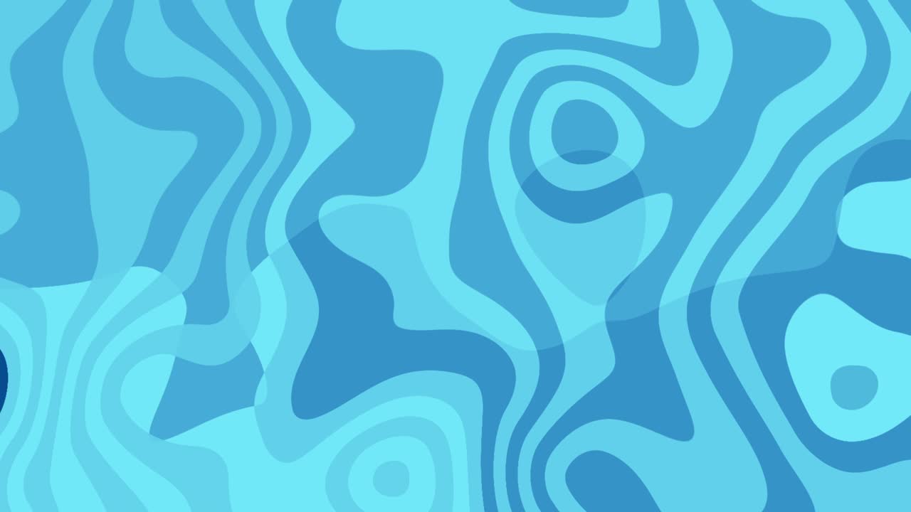 Loopable animation of abstract blue shapes morphing and twirling with a turbulent flow - dynamic movement, fluid, hypnotic effect, ideal for creative backgrounds