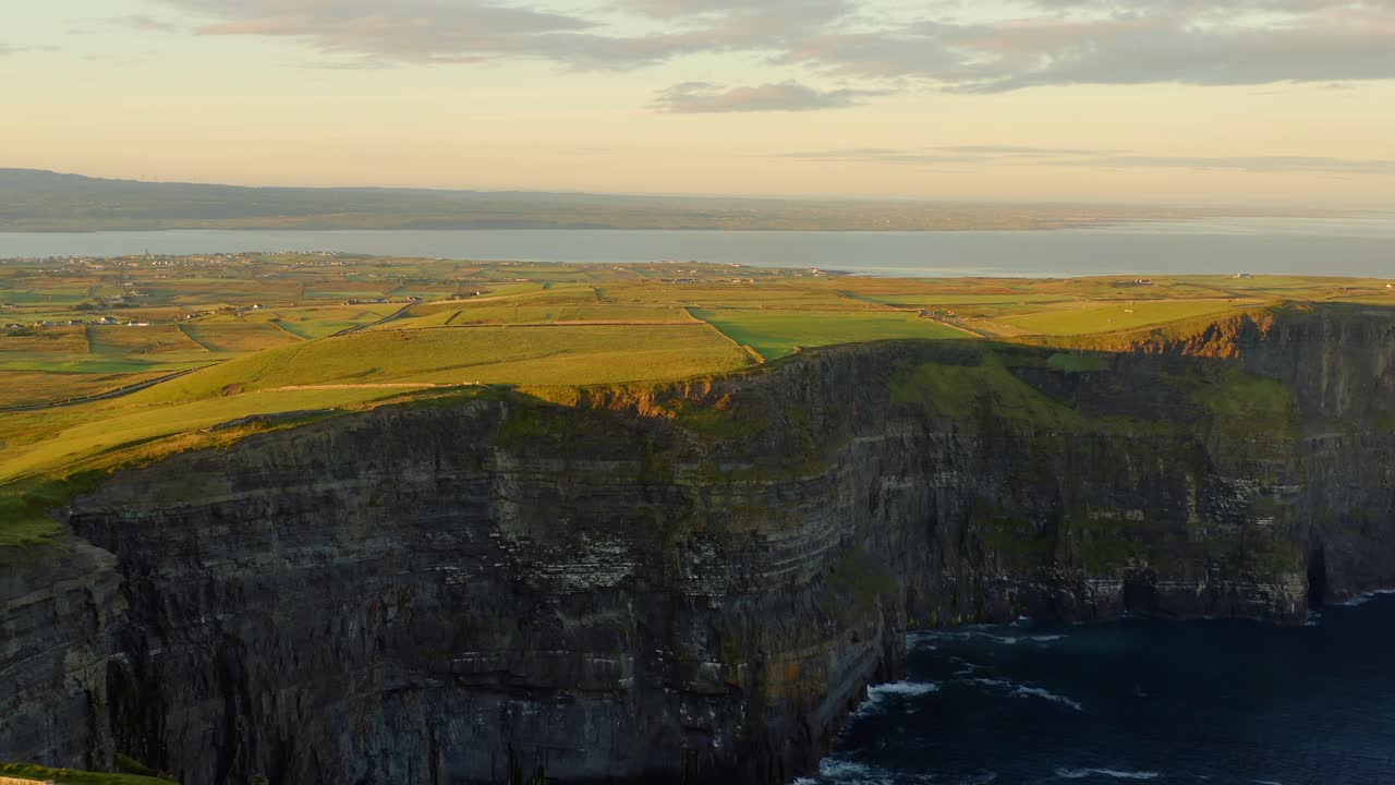 Aerial view of the Cliffs of Moher in Ireland