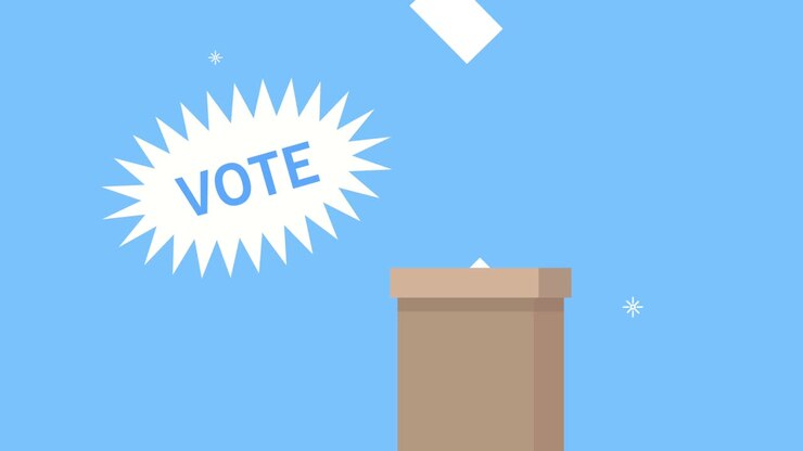 giorno delle elezioni con casella e schede di voto