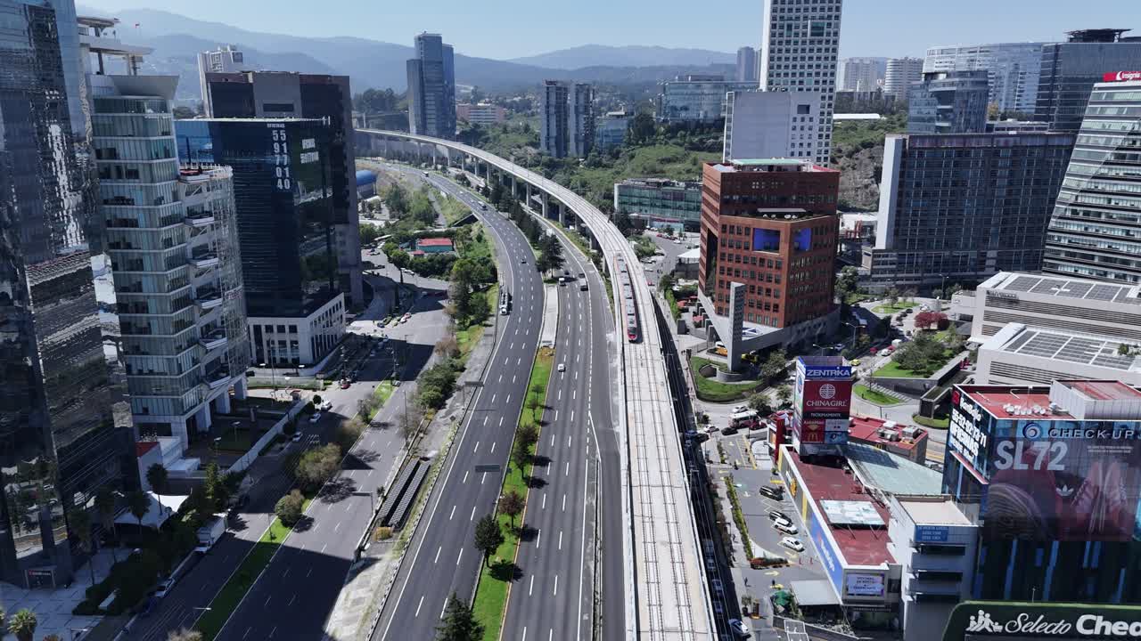 Scenic views of the interurban train tracks in Santa Fe, Mexico