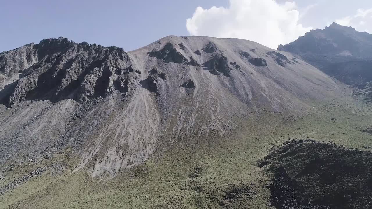 Aerial view of the Nevado de Toluca Mexican volcano.
