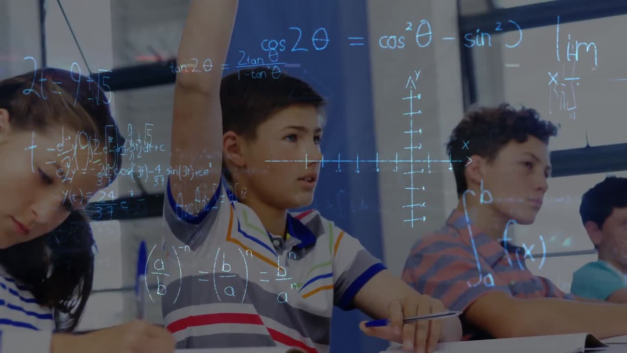 다양한 학생을 대상으로 수학적 데이터 처리의 애니메이션