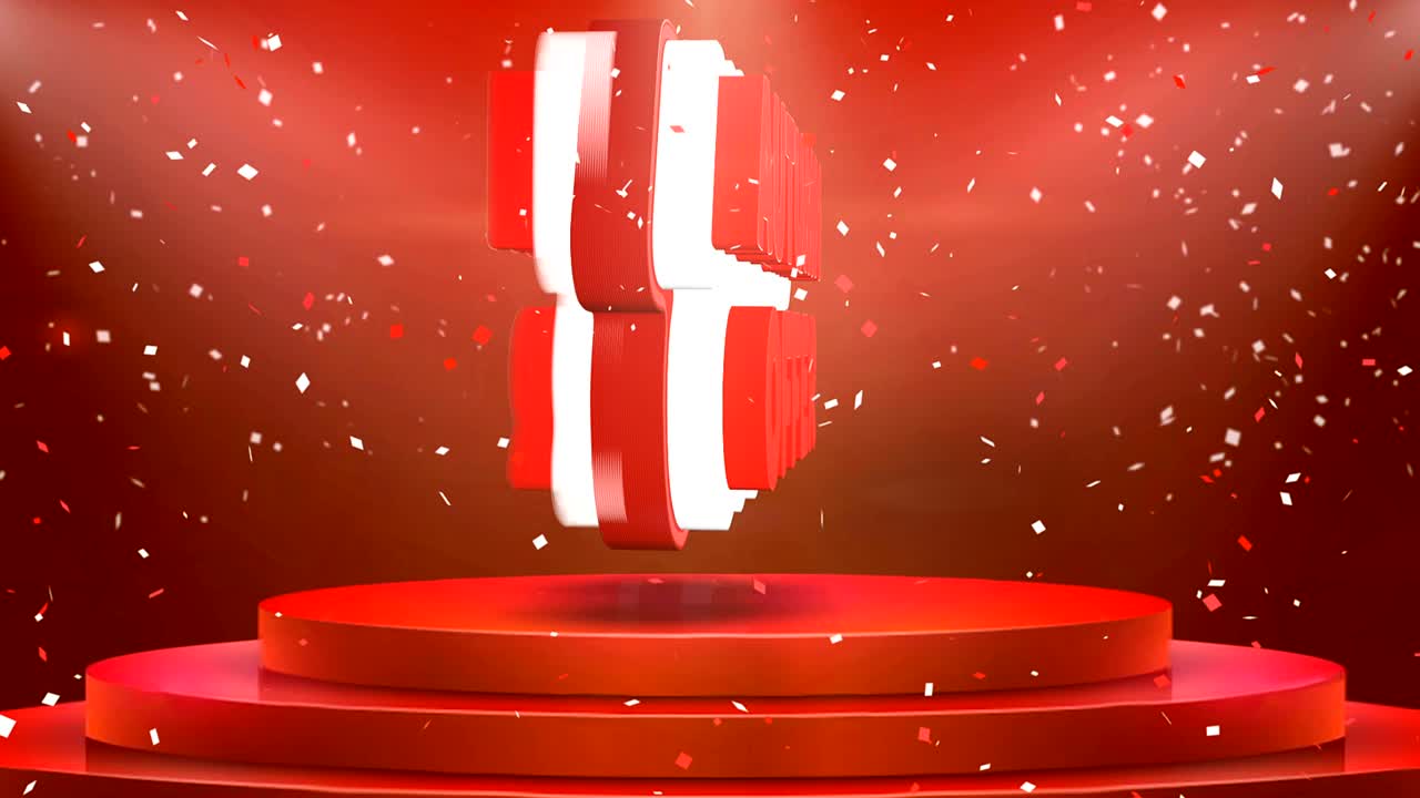 Autumn Offer Text Animation Stage Podium Confetti Loop Animation