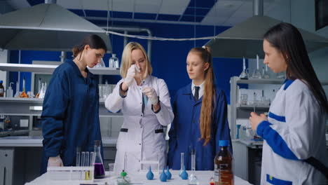 students conducting experiments in a laboratory