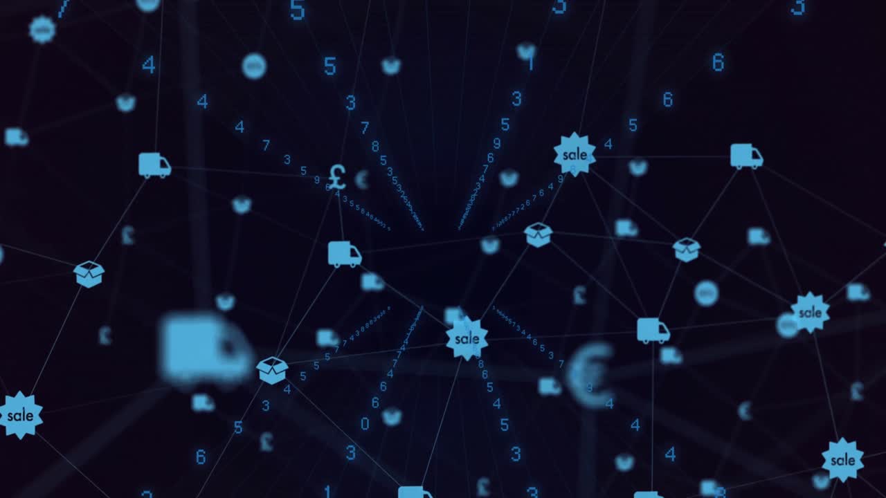Animation of scope scanning and data processing over icons