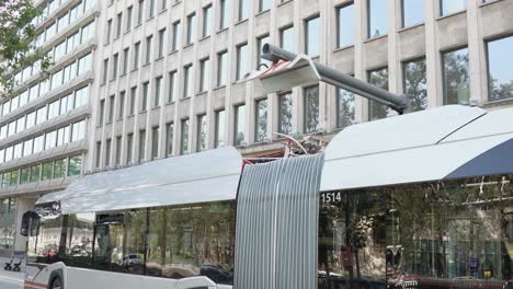 electric bus charging renewable electricity at the energy station