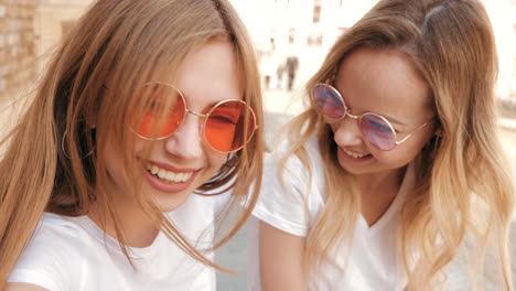 two friends taking a selfie