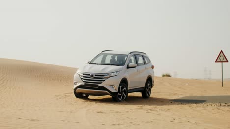 white suv in the desert