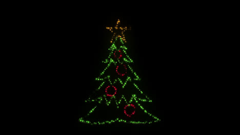 Beleuchtung-Und-Fackeln,-Glühbirne-Auf-Dem-Weihnachtsbaum-Symbol,-Schleifenanimationsvideo,-Transparenter-Hintergrund-Mit-Alphakanal