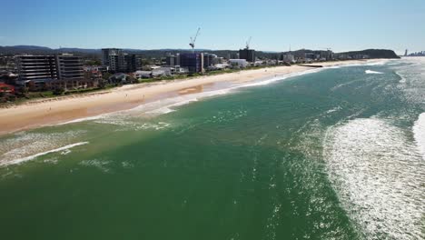 seascape at palm beach in gold coast, queensland, australia - drone shot