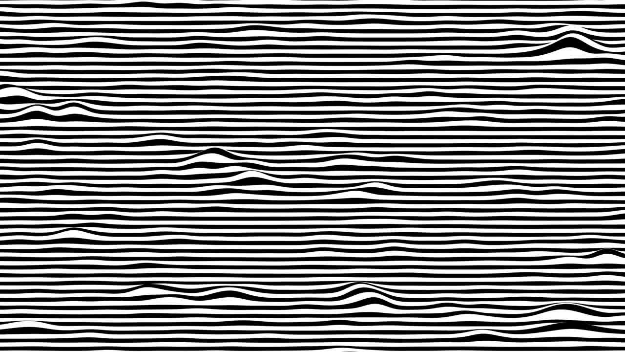 Black and white lines horizontal motion background. Computer generated loop animation. 3d rendering.