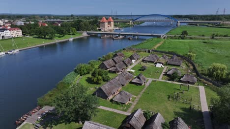 jomsborg – a legendary viking settlement at the mouth of the oder river. the open-air museum in wolin – a medieval open-air museum located on the island of wolińska kępa