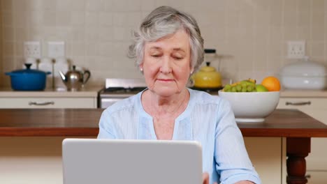senior woman using laptop