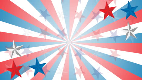 animation of stars and stripes over american flag