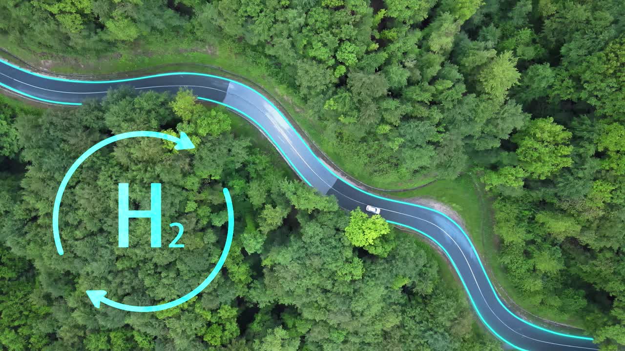 친환경 환경에서 수소 에너지를 사용하는  ⁇ 색 자동차 운전