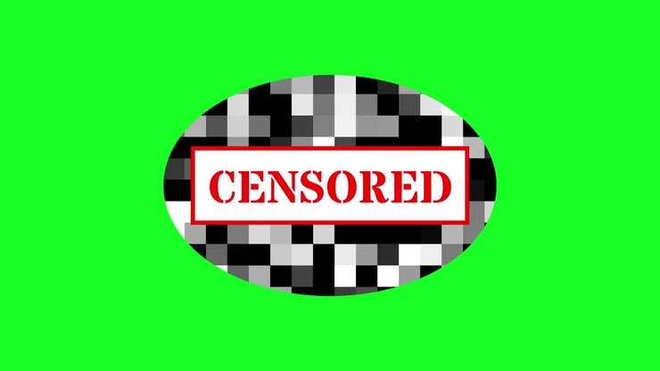 Censored Text with Pixelated Effect on Green Screen