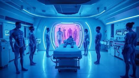 futuristic medical research facility