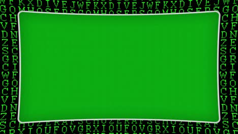 letras del alfabeto marco de patrón verde fondo animado