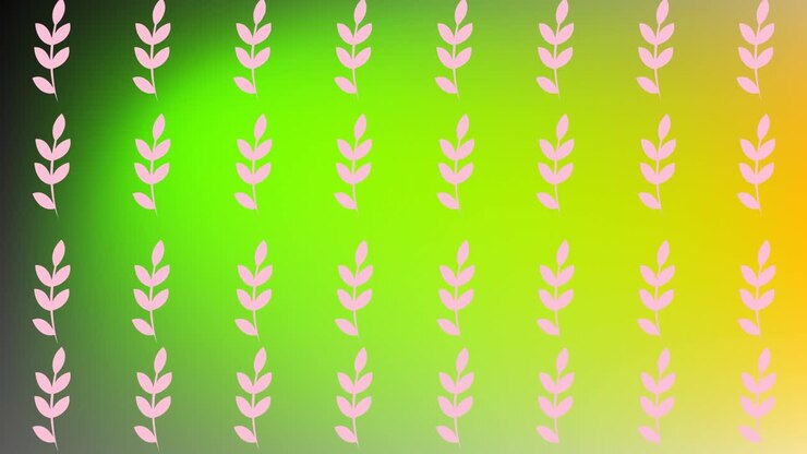 Animation of multiple pink plants over green background