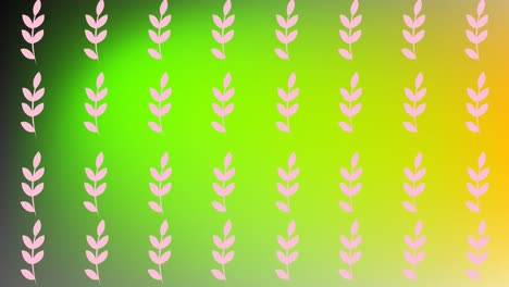 Animation-of-multiple-pink-plants-over-green-background