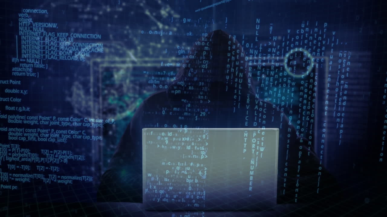 Digital composite of hacker