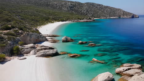 idyllic tropical beach with turquoise water and white sand