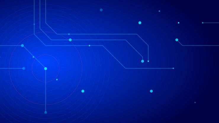 Abstract Digital Technology Background with Glowing Circuit Lines