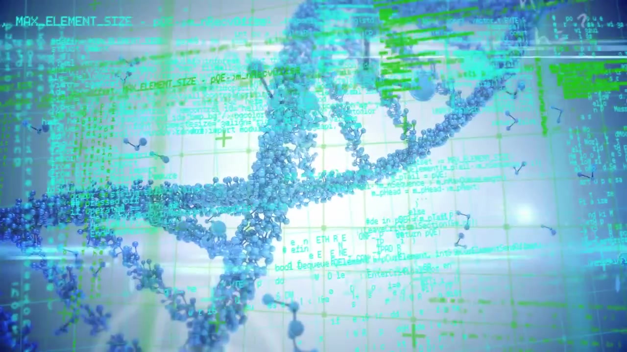 Animation of dna strand over data processing